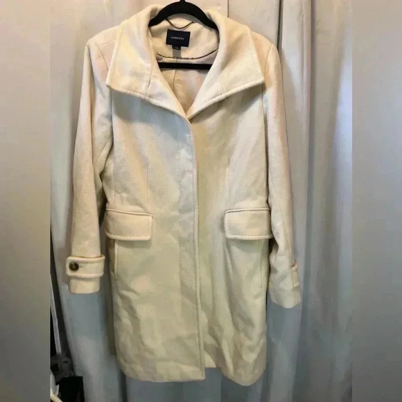 Women’s Lands End Winter White Wool Coat - Picture 1 of 6
